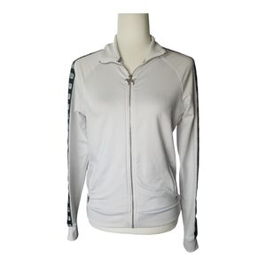 PINK Victoria's Secret Black and White Zippered Fitted Sweatshirt